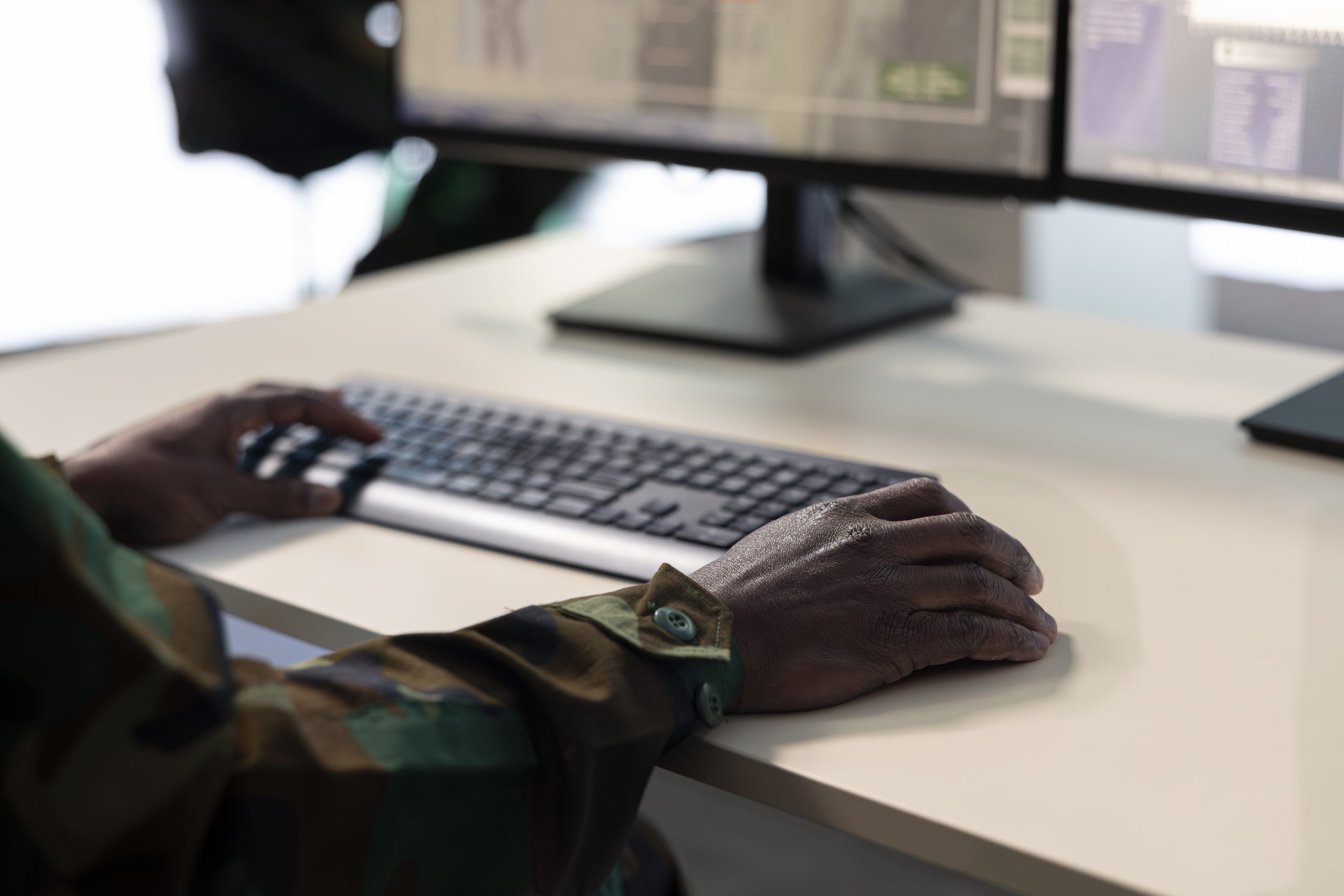 "Military student exploring future-ready programs on the eHBCU platform"